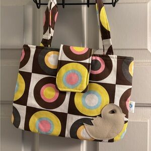 📦Bundle for $5! Cute mod handmade bag with bird, used once! 11” x 8”